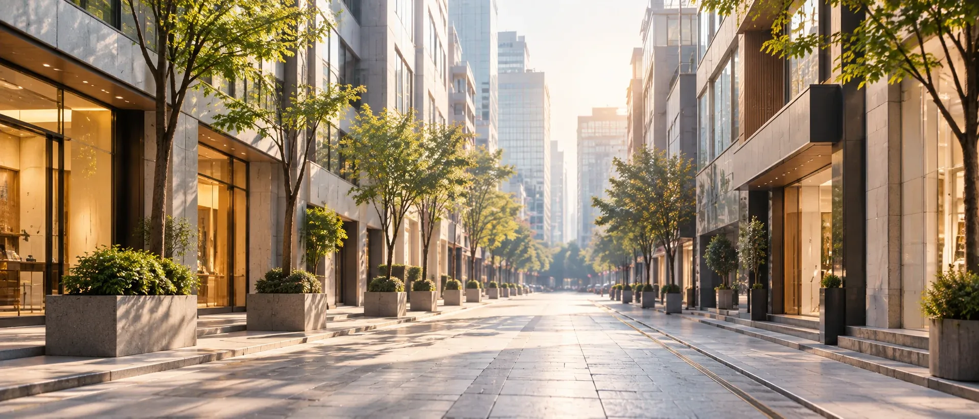 A quiet Myeongdong street in the morning